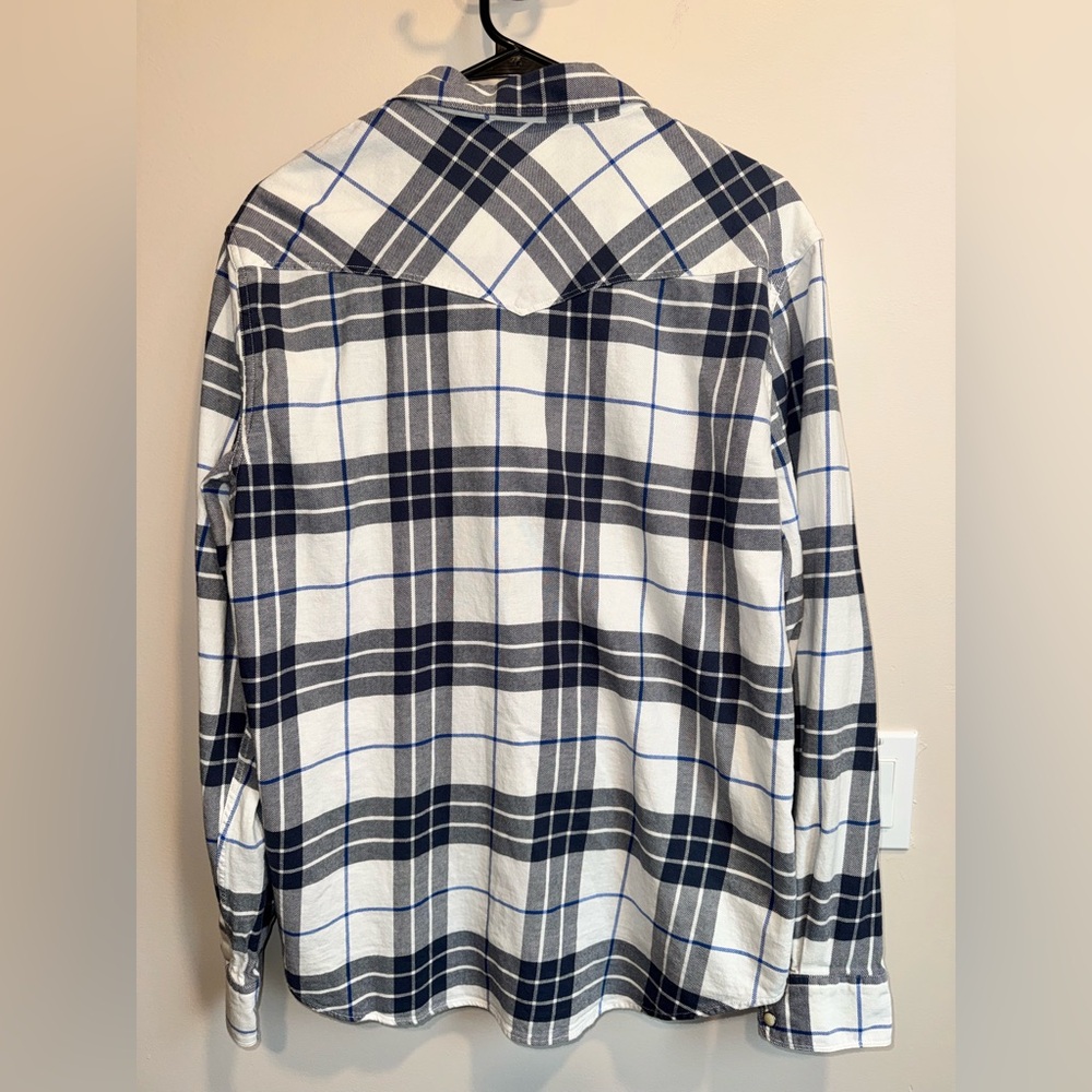 Lucky Brand Navy and White Checkered Shirt - Picture 2 of 5
